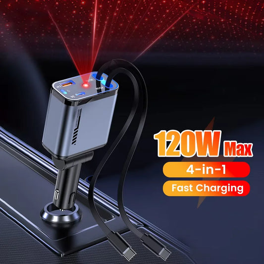 Cargador Coche Retráctil USB Estelar